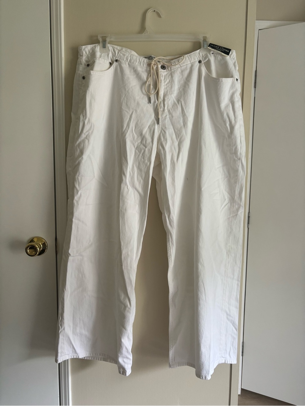 NWT Abercrombie Curve Love Linen-Blend Low Rise Ultra Loose Drawstring Jean - 34 - Picture 3 of 8